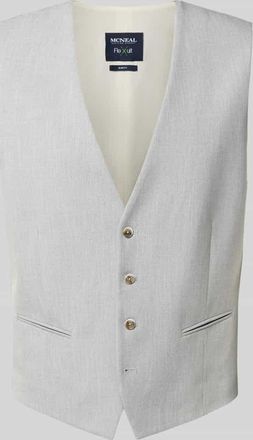Mc Neal Slim Fit Weste mit Kleinstruktur in Hellgrau, Größe 46
