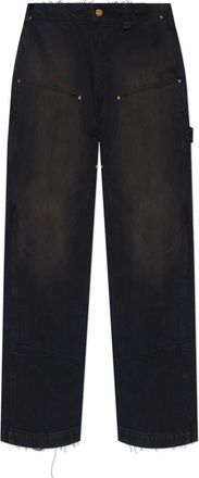 Willy Chavarria Wide-leg Jeans - Heren - Loose Fit Jeans - Zwart - M - Katoen - Jeans