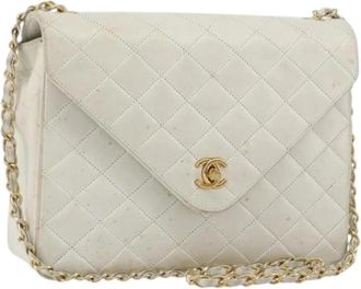 Chanel Pre-owned Vintage Schoudertas - Dames - Vintage Schoudertas - Wit - ONE Size - Leer - Vintage