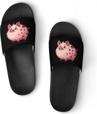 Generic Cute Fat Pigs Unisex Beach Slippers & Pool Slides Anti-Slip House Shoes for Home Outdoor