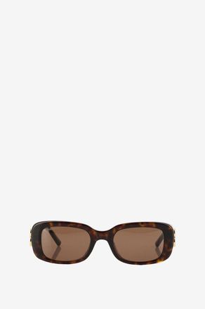 Balenciaga Sonnenbrille aus Acetat in Schildpattoptik Dynasty Rectangle