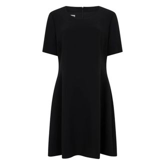 Moschino zwarte jurk met korte mouwen - Dames - Korte kleedjes - Zwart - M - Katoen - Kleedjes