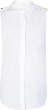Michael Kors Mouwloze Top - Dames - Tops zonder mouwen - Wit - L - Katoen - Tops