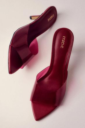 Maeve PVC Pointed-Toe Mule Heels