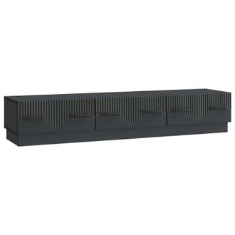 vidaXL Mueble De Tv Negro 147 X 34,5 X 27 Cm Madera De Ingenier&iacute;a Vidaxl