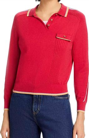 Guest In Residence Womens Relay Polo Top In Scarlet