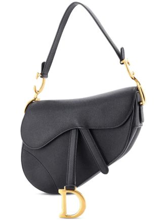 Dior Saddle Handbag Leather Medium shoulder bag - Black