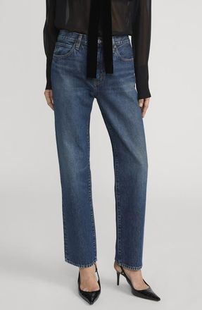 Frame Denim The Hang High Waist Ankle Straight Leg Jeans in Sail at Nordstrom, Size 30