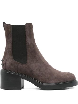 Tod's Dark Brown Suede Ankle Boots