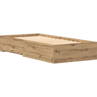 vidaXL Estructura De Cama Con Cajones Roble Artisan 90 X 200 Cm Vidaxl