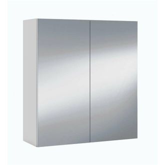 F.R.S. Mueble Camerino Sulf De 2 Puertas Con Espejo Acabado Blanco Brillo, 65 Cm(alto)60 Cm(ancho)21 Cm(largo)