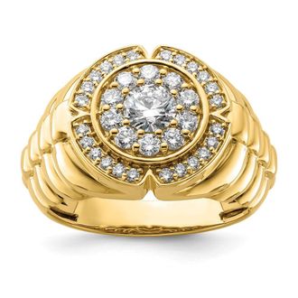 Diamond2Deal 10k Gold Lab Grown Diamond Wedding Band Ring 1.2Ct Clarity- VS Color- G-H