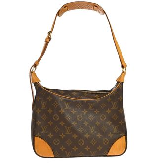 Louis Vuitton Boulogne Monogram Satin Brown Canvas Handbag (Pre-Owned)