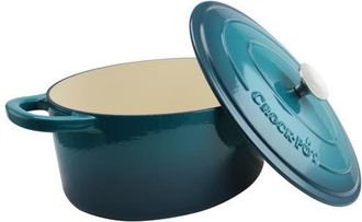 Crock-pot 7 Quart Enameled Cast Iron Oval Dutch Oven in Blue at Nordstrom