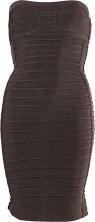 Hérve Léger Strapless Bandage Dress in Grey Rayon