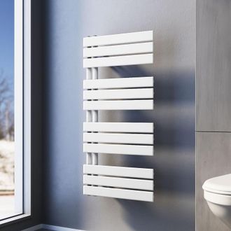 Sonni Termoarredo Scaldasalviette 1038x500m Bianca Radiatore Acqua Calda Design Laterale Verticale Scaldasalviette Connessione laterale - Sonni