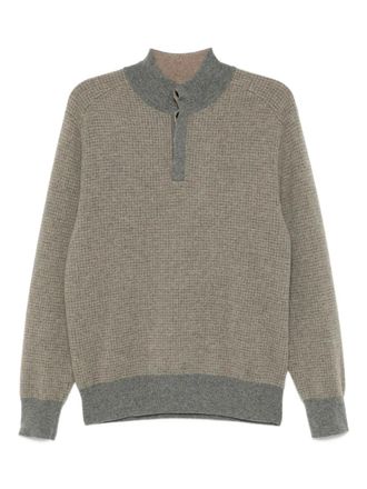 N.Peal Herringbone sweater - Brown