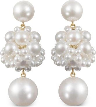 Sophie Bille Brahe 14kt Recycled Yellow Gold Dora Freshwater Pearl Earrings - Womens - Freshwater Pearl/14kt Recycled Yellow Gold