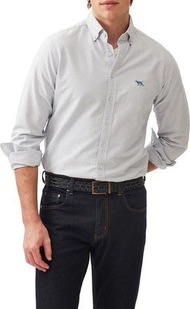 Rodd & Gunn South Island Stripe Button-Up Shirt in Horizon at Nordstrom, Size Xxx-Large