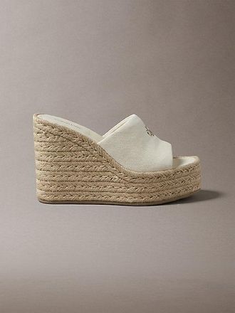 Calvin Klein Canvas espadrille sandalen met sleehak