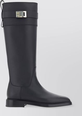 Ferragamo buckle knee-high round toe boots