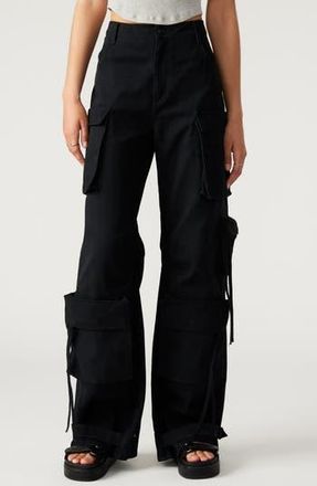 Steve Madden Duo Wide Leg Cargo Pants in Black at Nordstrom Rack, Size Medium