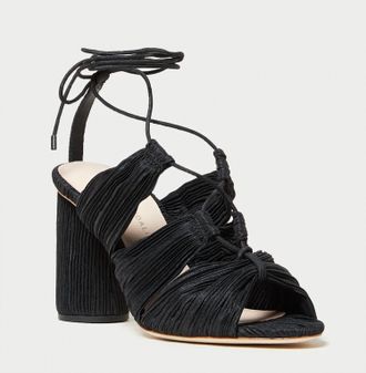 Loeffler Randall Womens Teresa Pleated Lace Up Sandal In Black