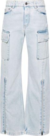 Stella McCartney mid-rise wide-leg cargo jeans - women - Cotton/Cotton/Polyester/Viscose - 27 - Blue