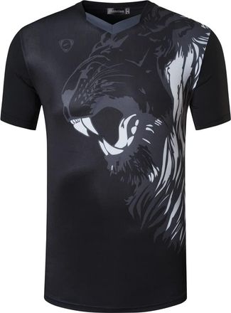 Jeansian Mens Sports Wicking Breathable Short Sleeve T-Shirts Tee Tops Running Training LSL264 Black XXL