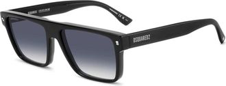 Dsquared2 Rechthoekige Gradient Bold Zonnebril - Heren - Zonnebrillen - Zwart - 57 MM - Accessoires