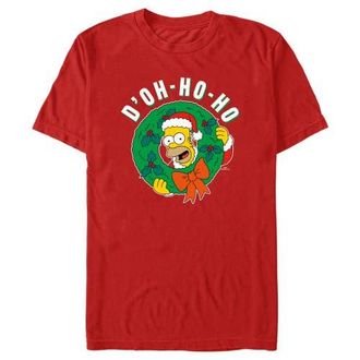 The Simpsons Mens The Simpsons Christmas Homer Doh-Ho Wreath Graphic T-Shirt in Red at Nordstrom, Size Xxx-Large