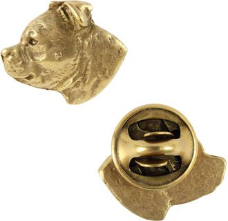 OEM Staffordshire Bull Terrier, Staffik, Staffi: Broche Chapado En Oro, Elegante Adorno Con Un Perro, Broche &Uacute;nico De Art-dog