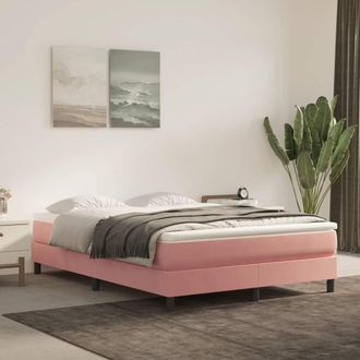vidaXL Colch&oacute;n De Muelles Ensacados Terciopelo Rosa 140x200x20 Cm Vidaxl