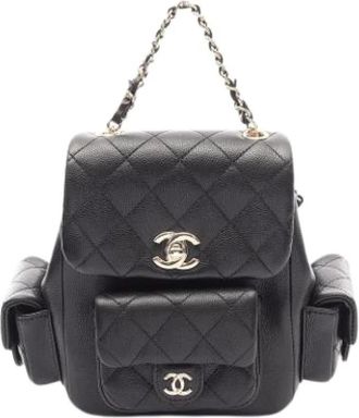 Chanel Pre-owned Vintage Rugzak - Dames - Vintage Rugzakken - Zwart - ONE Size - Vintage
