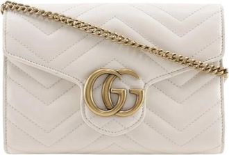 Gucci Pre-owned Cross Body Bags, female, White, Size: ONE SIZE Pre-owned Leather wallets