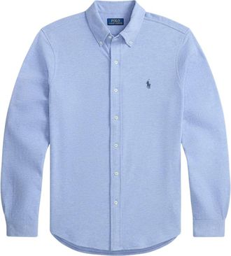 Ralph Lauren Overhemden, Heren, Blauw, L, Katoen, Logo shirt