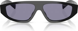 Prada 0pr C02s Angular Black Acetate Sunglasses