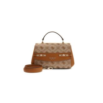 Guess Melinda Top Handle Flap Bag - Dames - Handtassen - Beige - ONE Size - Polyester - Tassen