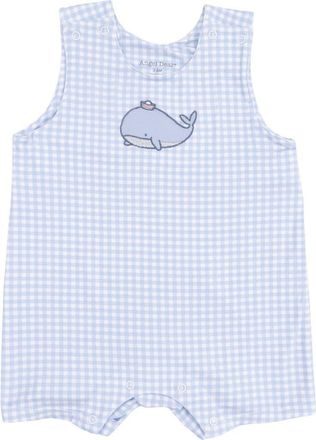 Angel Dear Bubbly Sailor Whale Romper in Ivory Blue at Nordstrom, Size 18-24M