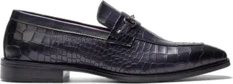 Carlos By Carlos Santana Havana Bit Loafer in Navy Croco Print at Nordstrom, Size 10.5