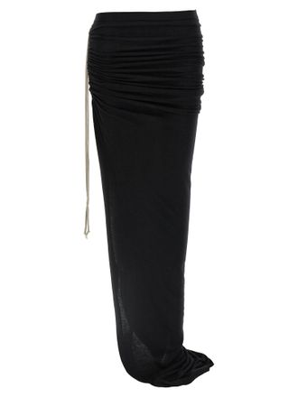 Rick Owens Black Wool Mini Womens Skirt