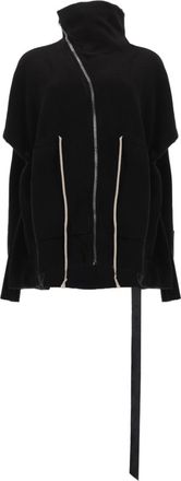 Rick Owens Black Solid Mock Collar Sweatshirt