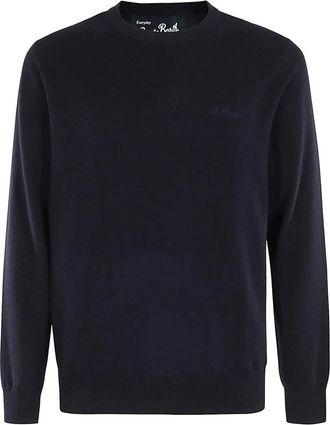 MC2 Saint Barth Rondgebreide trui - Heren - Ronde hals truien - Blauw - S - Truien & Vesten