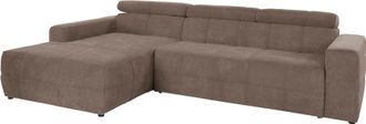 Domo Collection Ecksofa »Brandon grosse Ausführung B/T/H: 289/177/80 cm, auch in Leder und Cord« mit Kopfteilverstellung, wahlweise Sitztiefenverstellung, L-Form