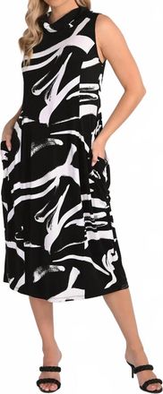 Frank Lyman Design Abstract Sleeveless Midi Dress In Black/white