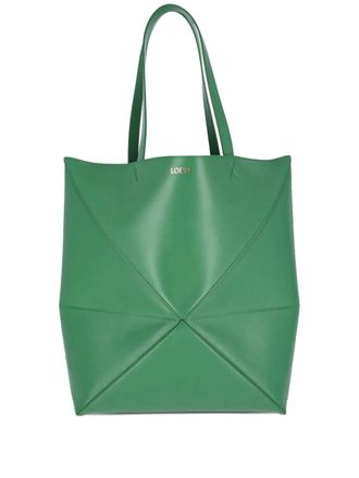 Loewe XL Puzzle Fold geometric tote bag - Green