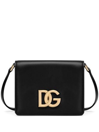 Dolce & Gabbana Leren crossbodytas met logoplakkaat - Zwart