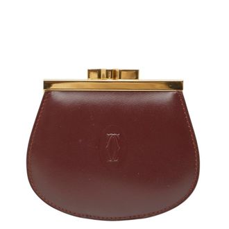 Cartier Bordeaux Wine Red Leather Coin Purse/Coin Case (Pre-Owned)