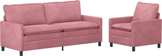 vidaXL Juego De Sof&aacute; 2 Uds. Rosa Terciopelo Vidaxl