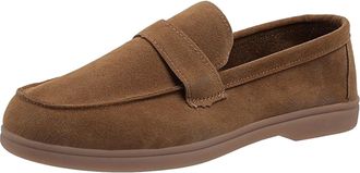Generic Womens Loafers Casual Flat Bottom Non Slip Round Toe Solid Suede Shoes Comfortable Dressy Slip-Ons Work Driving Womens Shoe (Brown, 4.5)